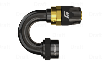 GReddy 180 DEG. AN HOSE END(s) - BLACK/GOLD - (12800418 12800618 12800818 12801018 12801218 ) 12801618