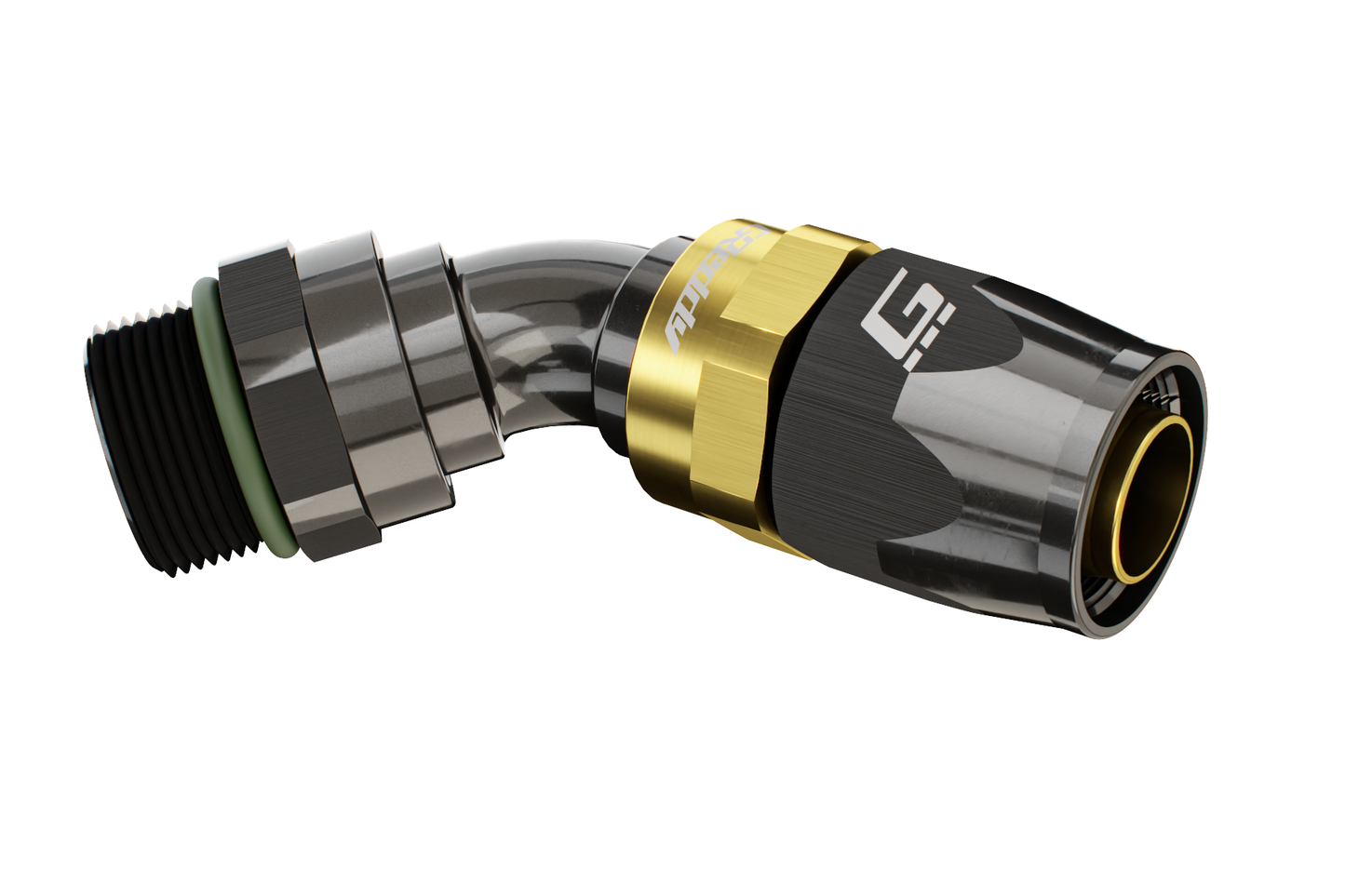 GReddy ORB MALE 45 DEG. AN HOSE END(s) - BLACK/GOLD - (12810645 12810845 12811045 ) 12811245