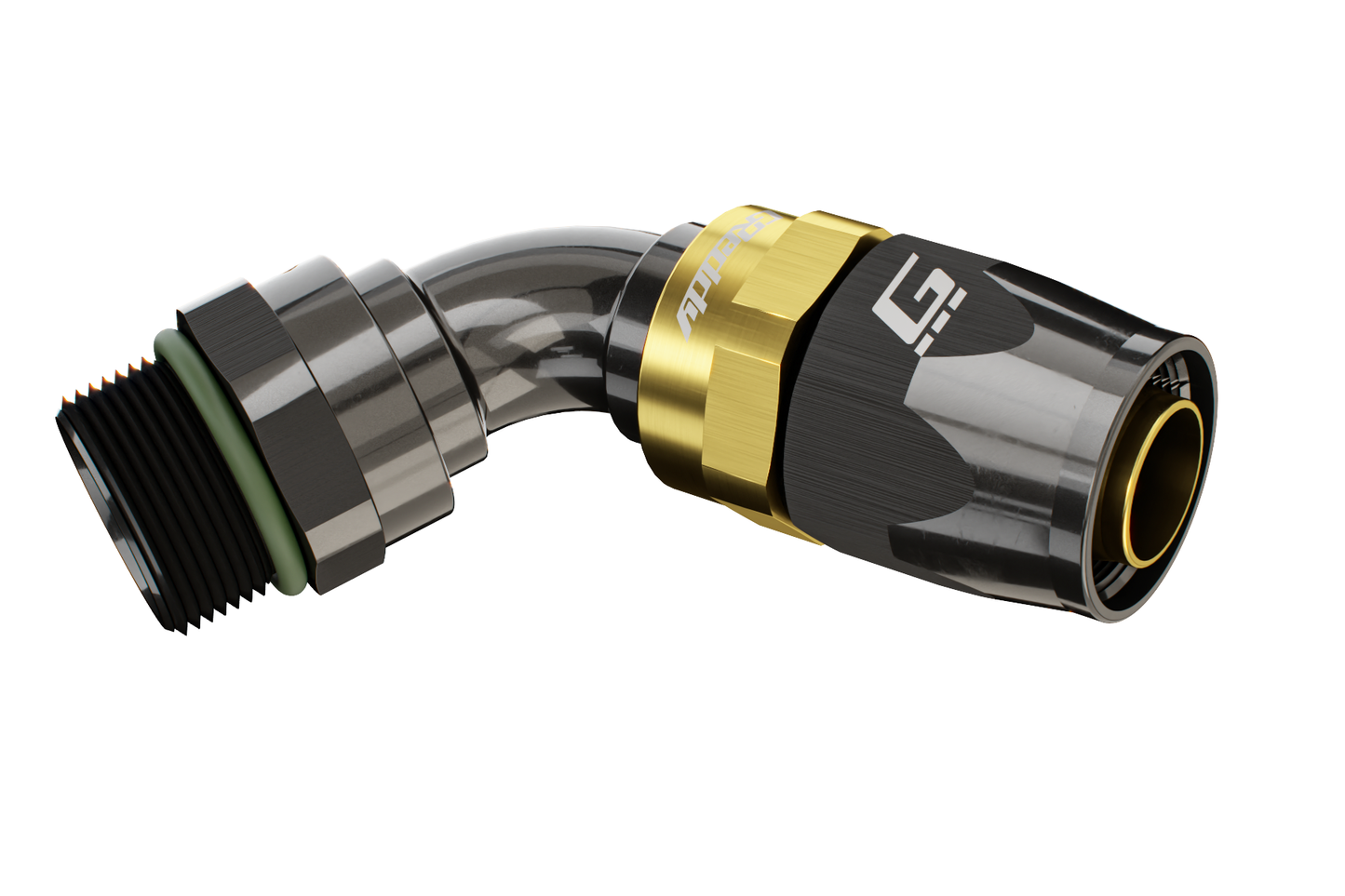 GReddy ORB MALE 60 DEG. AN HOSE END(s) - BLACK/GOLD - (12810660 12810860 12811060 ) 12811260