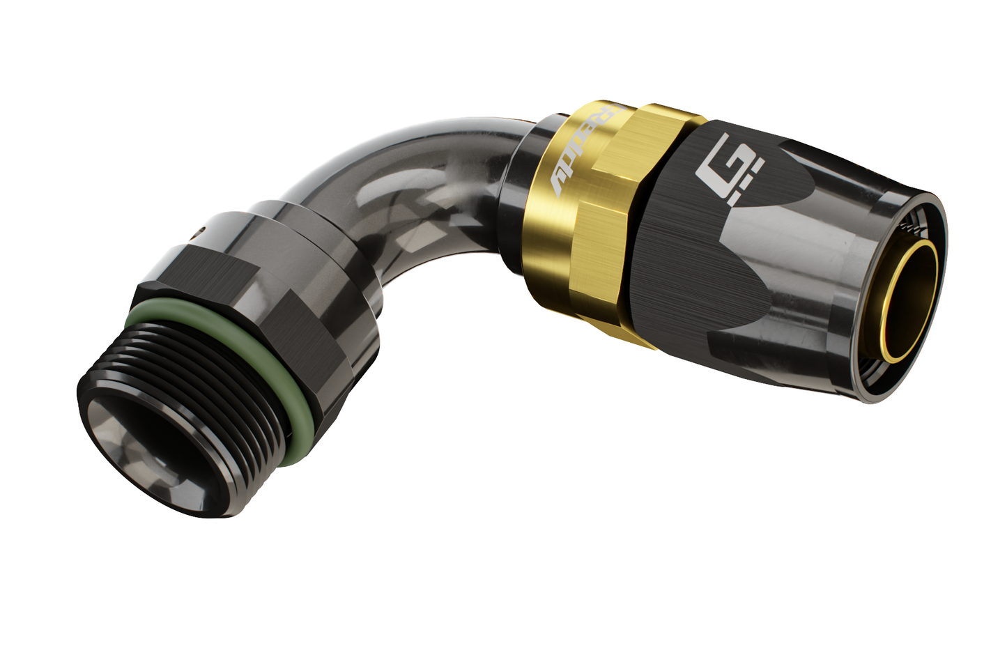 GReddy ORB MALE 90 DEG. AN HOSE END(s) - BLACK/GOLD - (12810690 12810890 12811090 ) 12811290
