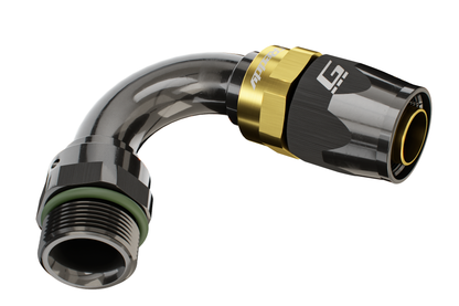 GReddy ORB MALE 120 DEG. AN HOSE END(s) - BLACK/GOLD - (12810612 12810812 12811012 ) 12811212