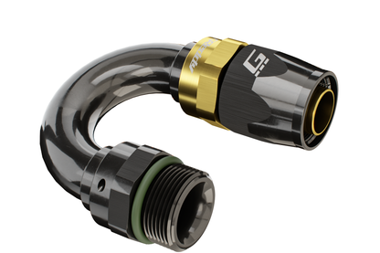 GReddy ORB MALE 180 DEG. AN HOSE END(s) - BLACK/GOLD - (12810618 12810818 12811018 ) 12811218