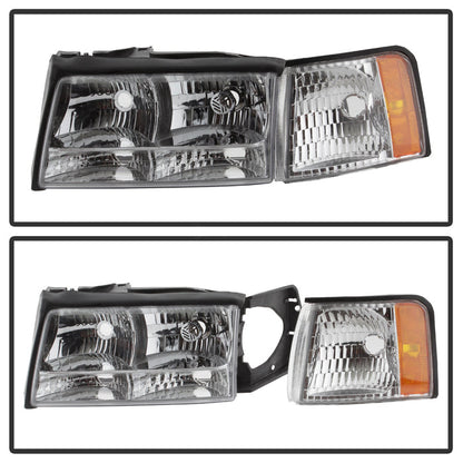 SPYDER xTune 97-99 Cadillac Deville 4pc OEM Style Headlights w/Corner Light - Chrome (HD-JH-CADDEV97-SET-C) 9039003