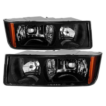 SPYDER Xtune Chevy Avalanche w/ Body Cladding Only 02-06 OEM Headlights - OEM (Black) HD-JH-CAVA02-AM-BK 9029561