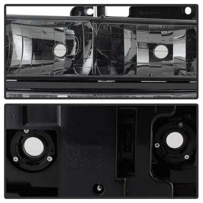 SPYDER Xtune Chevy Suburban 94-98 Headlights w/ Corner & Parking Lights 8pcs Smoked HD-JH-CCK88-AM-SM-SET 5072238