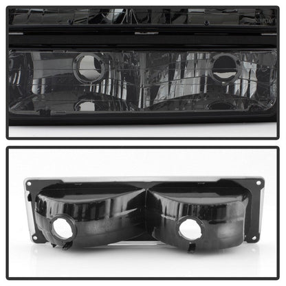 SPYDER Xtune Chevy Suburban 94-98 Headlights w/ Corner & Parking Lights 8pcs Smoked HD-JH-CCK88-AM-SM-SET 5072238