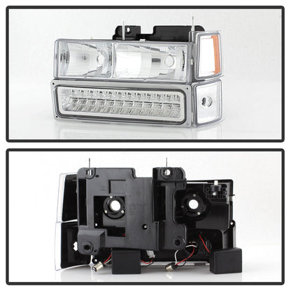 SPYDER Xtune 92-94 Blazer Full Size Corner/LED Bumper Headlights Chrome HD-JH-CCK88-LED-AM-C-SET 5069559