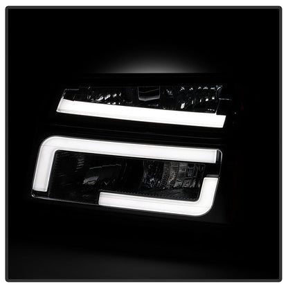 SPYDER xTune 04-12 Chevy Colorado Light Bar Headlights w/Bumper Lights - Chrome (HD-JH-CCOL04-LB-C) 9050619