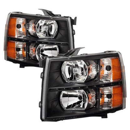 SPYDER Xtune Chevy Silverado 07-13 Crystal Headlights w/ LED Black HD-JH-CS07-LED-BK 9032967