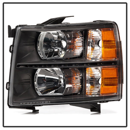 SPYDER Xtune Chevy Silverado 07-13 Crystal Headlights w/ LED Black HD-JH-CS07-LED-BK 9032967