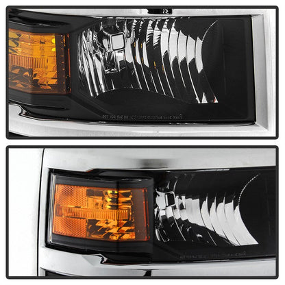 SPYDER xTune 14-15 Chevy Silverado 1500 (New Body) OEM Style Headlights w/Trim - Blk (HD-JH-CS14-CC-BK) 9042447