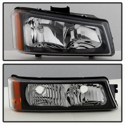 SPYDER Xtune Chevy Silverado 2500HD 03-06 Crystal Headlights w/ Bumper Lights Black HD-JH-CSIL03-AM-BK-SET 5069801