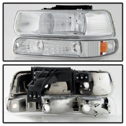 SPYDER Xtune Chevy TahOE 00-06 Amber Crystal Headlights w/ Bumper Lights Chrome HD-JH-CSIL99-SET-AM-C 5064226