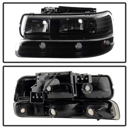 SPYDER Xtune Chevy TahOE 00-06 Amber Crystal Headlights w/ Bumper Lights Black Smoke HD-JH-CSIL99-SET-BSM 9030246