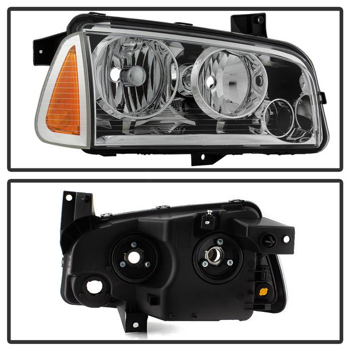 SPYDER xTune 05-10 Dodge Charger 4pc OEM Style Halogen Headlights w/Corner - Chrome (HD-JH-DCH05-SET-C) 9042393
