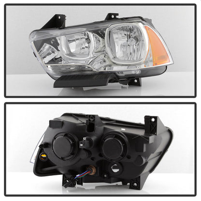 SPYDER xTune 11-14 Dodge Charger Halogen Headlights - Chrome (HD-JH-DCH11-AM-C) 9037184