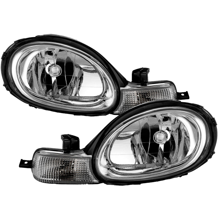 SPYDER 00-02 Dodge Neon  OEM Style Headlights w/ Signal Lights - Set - Chrome (HD-JH-DN00-C) 9054723