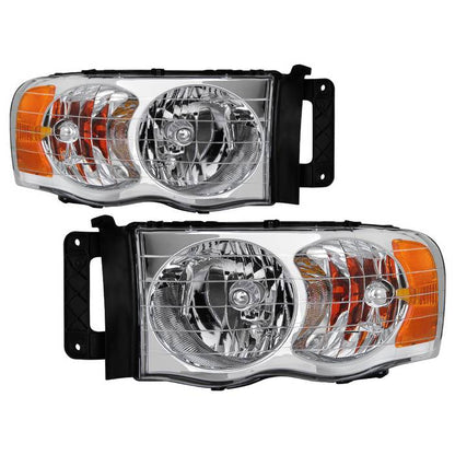 SPYDER Xtune Dodge Ram 1500 02-05 Amber Crystal Headlights Chrome HD-JH-DR02-AM-C 5064486
