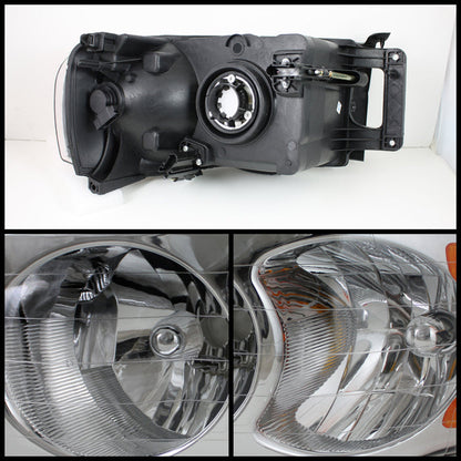 SPYDER Xtune Dodge Ram 1500 02-05 Amber Crystal Headlights Chrome HD-JH-DR02-AM-C 5064486