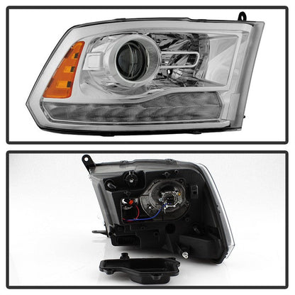 SPYDER xTune Dodge Ram 13-17 ( w/ Factory Projector LED) OEM Style Headlight - Chrome HD-JH-DR13-OE-C 9040214