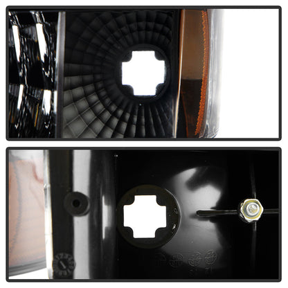 SPYDER Xtune Ford F150/Bronco 92-96 Headlights w/Corner Bumper 6pcs Amber- Black HD-JH-FB92-SET-AM-BK 5073136