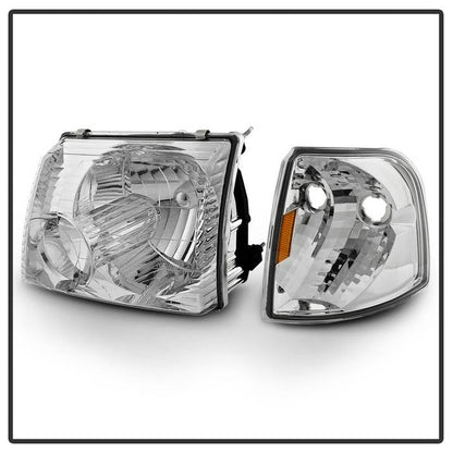 SPYDER xTune 02-05 Ford Explorer 4DR (Excl Sport) 4pc OEM Headlights w/Corner - Chrome (HD-JH-FEXP02-SET-C) 9044120