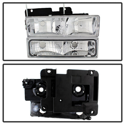 SPYDER Xtune GMC Yukon 94-99 Headlights w/ Corner & Parking Lights 8pcs Sets -Chrome HD-JH-GCK94-AM-C-SET 9034435