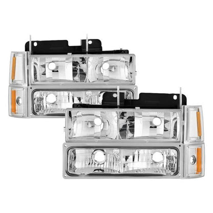 SPYDER xTune GMC C/K Series 94-98 Headlights w/ Corner and Parking Lights - Chrome HD-JH-GCK94-C-SET 9037412