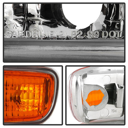 SPYDER Xtune GMC Sierra 99-06 Headlights & Amber Bumper Lights Chrome HD-JH-GS99-SET-OEAM-C 9027345