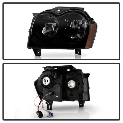 SPYDER Xtune Jeep Grand Cherokee 05-07 Crystal Headlights Black Smoked HD-JH-JGC05-AM-BSM 9033780