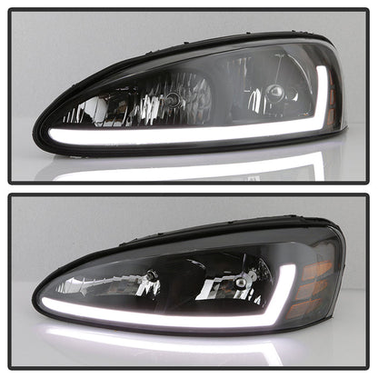 SPYDER xTune 04-08 Pontiac Grand Prix Crystal Headlights - Light Bar DRL - Black - HD-JH-PGPRIX04-LBDRL-BK 9046223