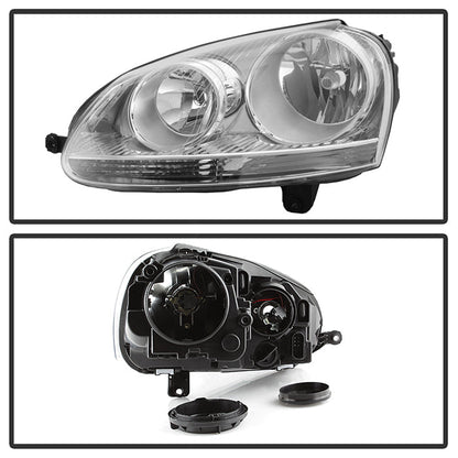 SPYDER xTune Volkswagen Golf 06-09 Driver Side Headlight - OEM Left Black HD-JH-TCOL14-OE-R 9039973