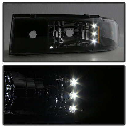SPYDER Xtune Chevy Caprice 91-96 / Impala 91-96 1Pc LED Crystal Headlights Black HD-ON-CCP91-1PC-LED-BK 5031631
