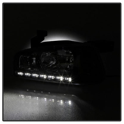 SPYDER Xtune Dodge Charger 06-10 1Pc LED Crystal Headlights Black HD-ON-DCH05-1PC-LED-BK 5017635