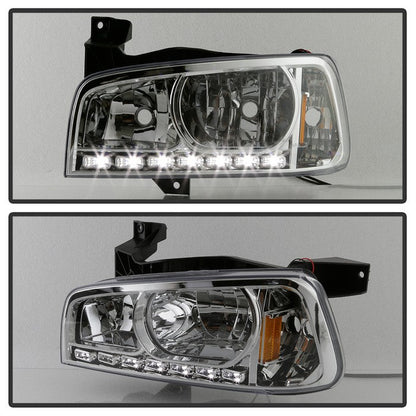 SPYDER Xtune Dodge Charger 06-10 1Pc LED Crystal Headlights Chrome HD-ON-DCH05-1PC-LED-C 5017628