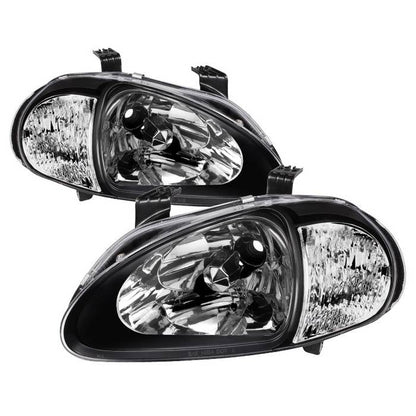 SPYDER Xtune Honda Del Sol 93-97 1Pc Crystal Headlights Black HD-ON-HDEL93-1P-BK 5014207