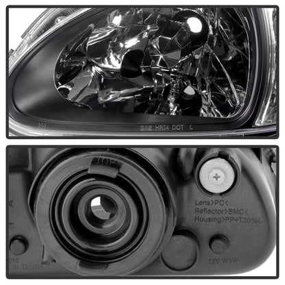 SPYDER Xtune Honda Del Sol 93-97 1Pc Crystal Headlights Black HD-ON-HDEL93-1P-BK 5014207