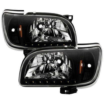 SPYDER Xtune Toyota Tacoma 01-04 1 Piece w/ Chrome Trim Crystal Headlights Black HD-ON-TT01-1PC-LED-CC-BK 5056221