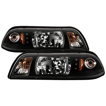 Spyder Ford Mustang 87-93 1PC LED (Replaceable LEDs)Crystal Headlights Black HD-YD-FM87-1PC-LED-BK 5012531
