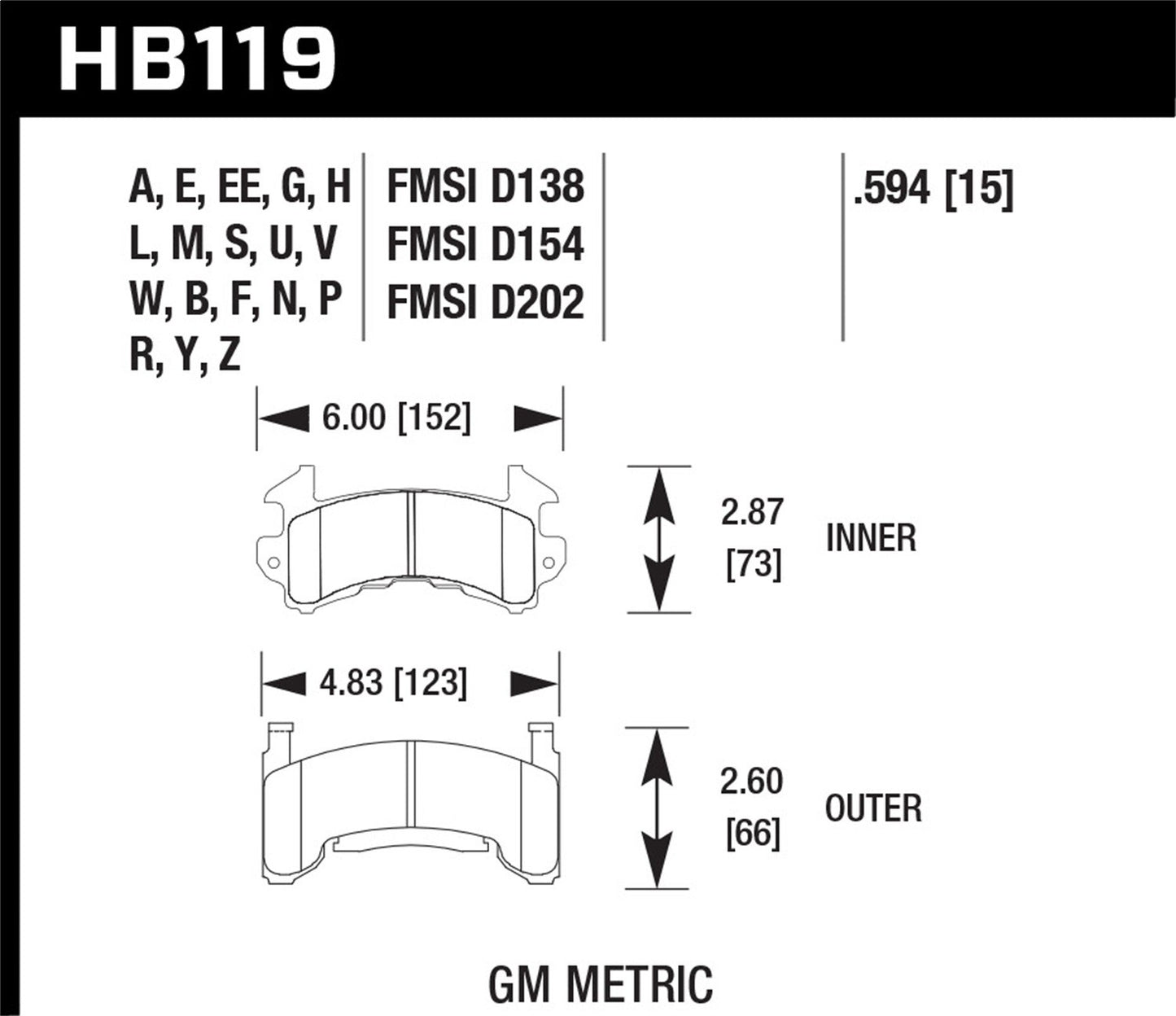 Hawk Blue 9012 Brake Pads Front Buick Century Sport 1978-1980 *Discontinued