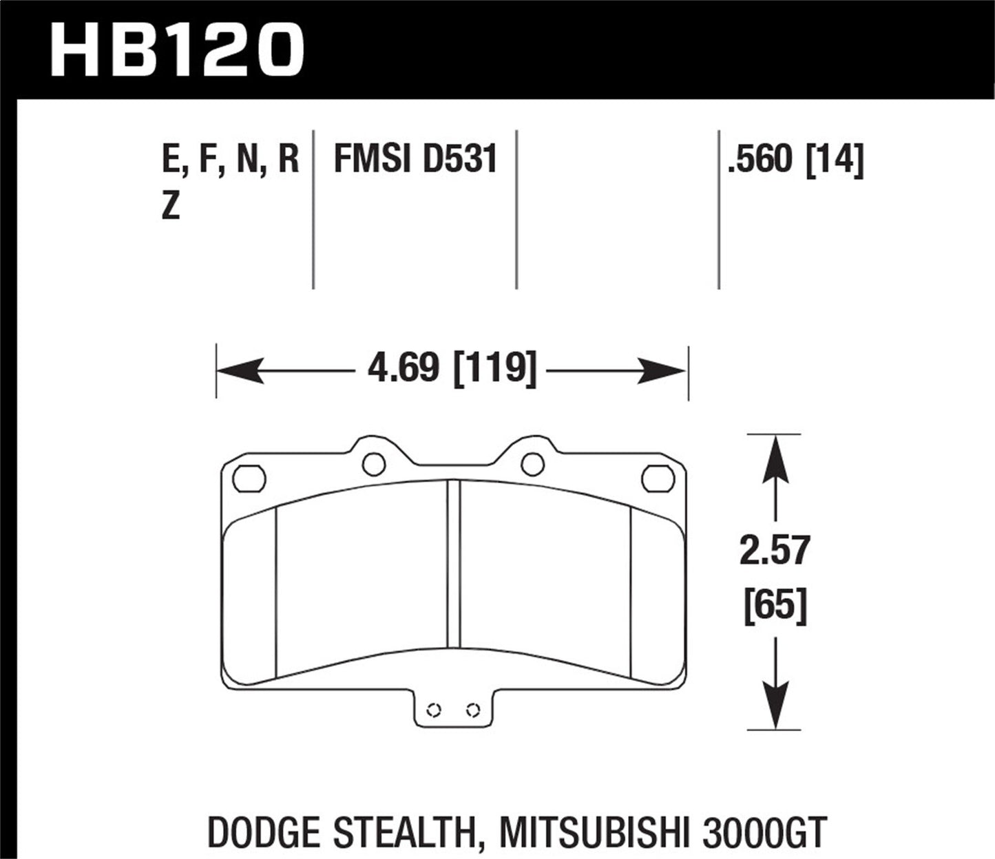 Hawk HP Plus Brake Pads Front Mitsubishi 3000GT VR-4 1991-1993