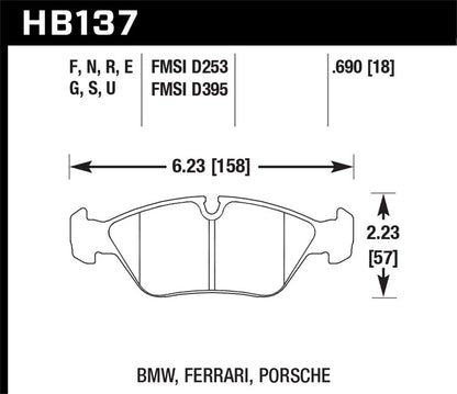 Hawk Street HPS Brake Pads Front BMW 524TD Base 1985-1986