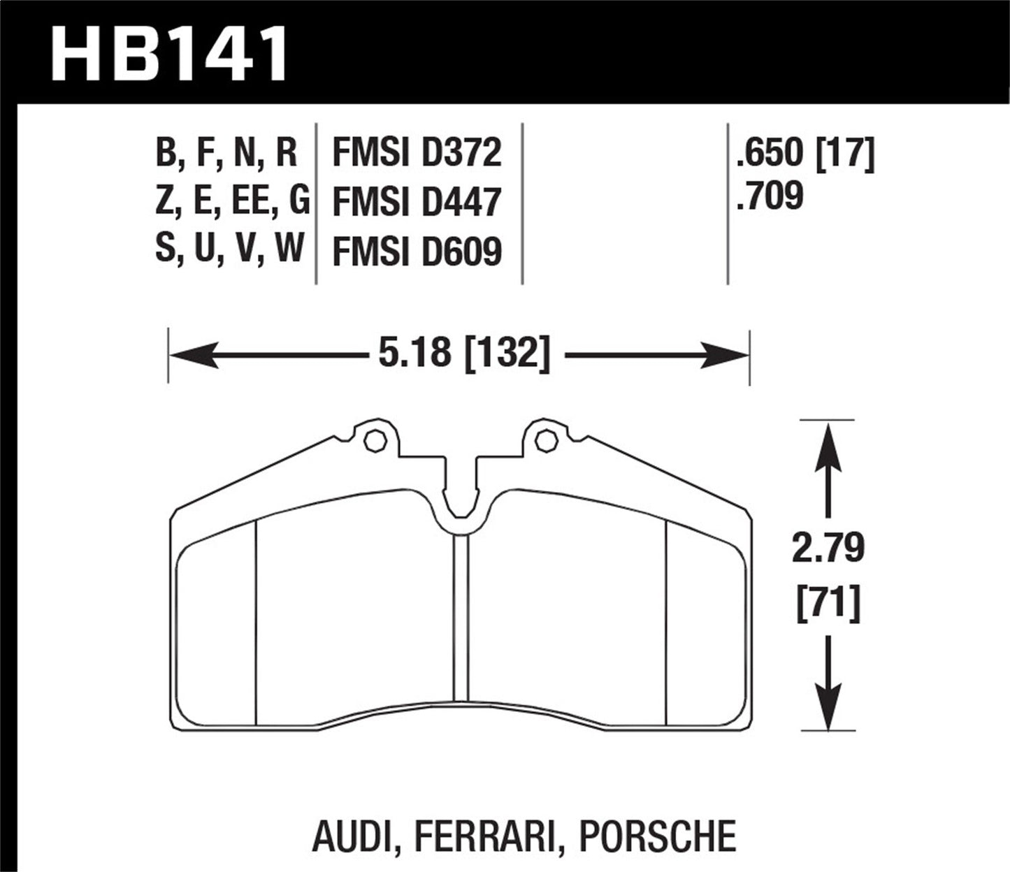 Hawk DTC-30 Brake Pads Rear Ferrari 456 GT Base 1994-1996 *Discontinued