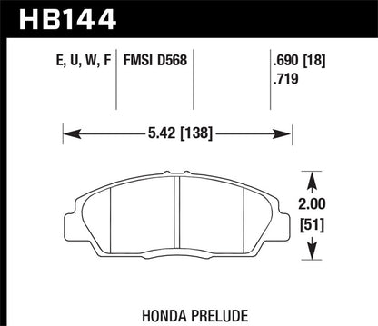 Hawk Street HPS Brake Pads Front Honda Prelude Si 1992-1996