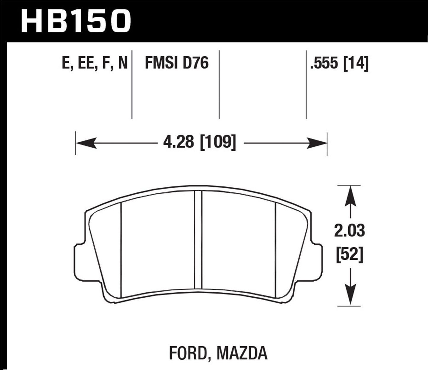 Hawk Street HPS Brake Pads Front Mazda B2000 Base 1979-1984 *Discontinued