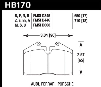 Hawk Blue 9012 Brake Pads Rear Ferrari 512 TR Base 1992-1994 *Discontinued