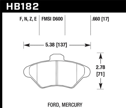Hawk Blue 9012 Brake Pads Front Ford Mustang GT 1996-1998