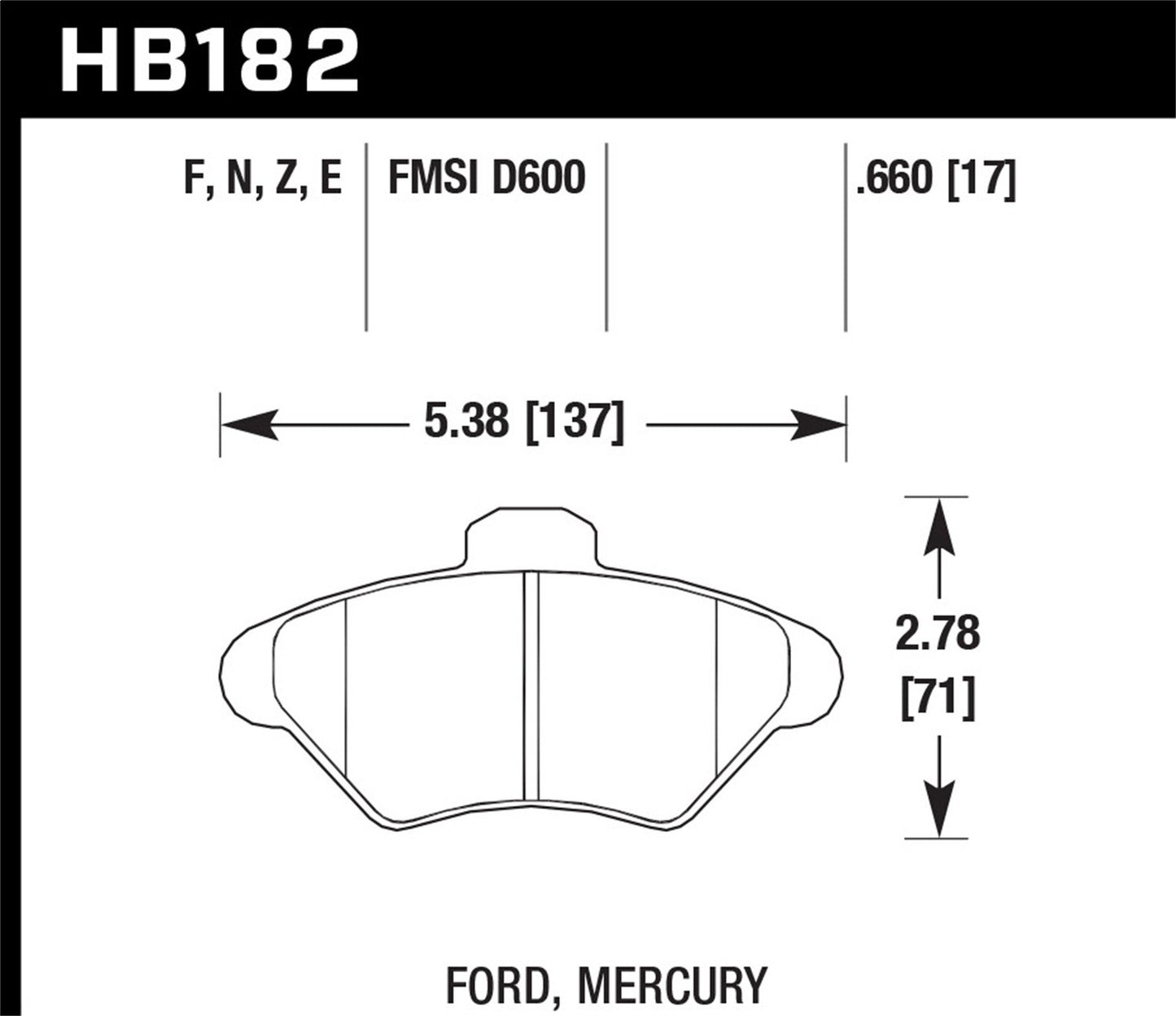 Hawk Street HPS Brake Pads Front Ford Mustang GTS 1995-1995