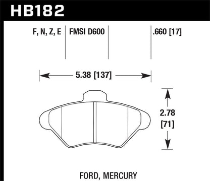 Hawk Street HPS Brake Pads Front Ford Mustang GTS 1995-1995