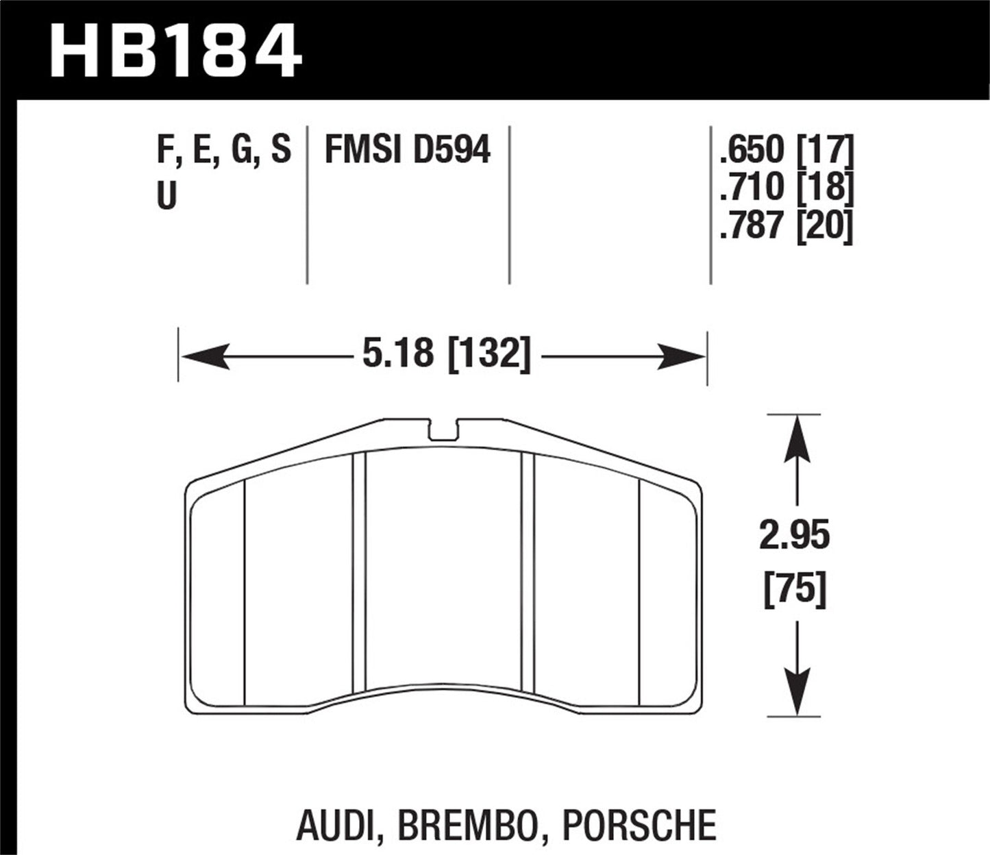 Hawk Street HPS Brake Pads Front Porsche 911 Turbo 3.6 1993-1994